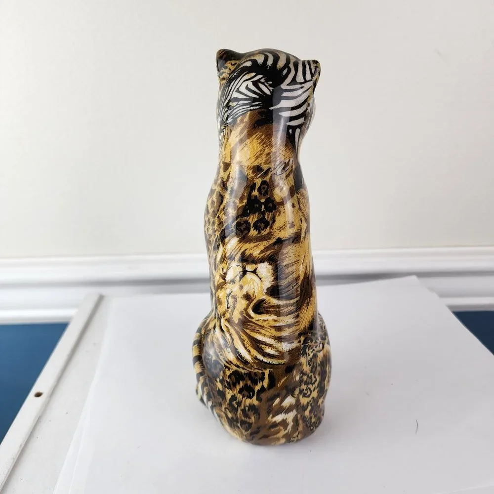 La Vie Safari Patchwork Cheetah Ceramic Figurine